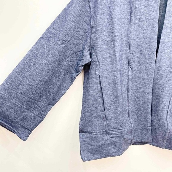 NWT Ministry Of Supply Women's Fusion Terry Cardigan Size M Pockets Blue Heather - Picture 8 of 13
